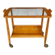 Mid-Century Modern Beech, Glass & Brass Serving Trolley, Germany 1950s