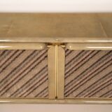 Sideboard in parchment and Missoni fabric by Angelo Mazzola for Salpol, 1980