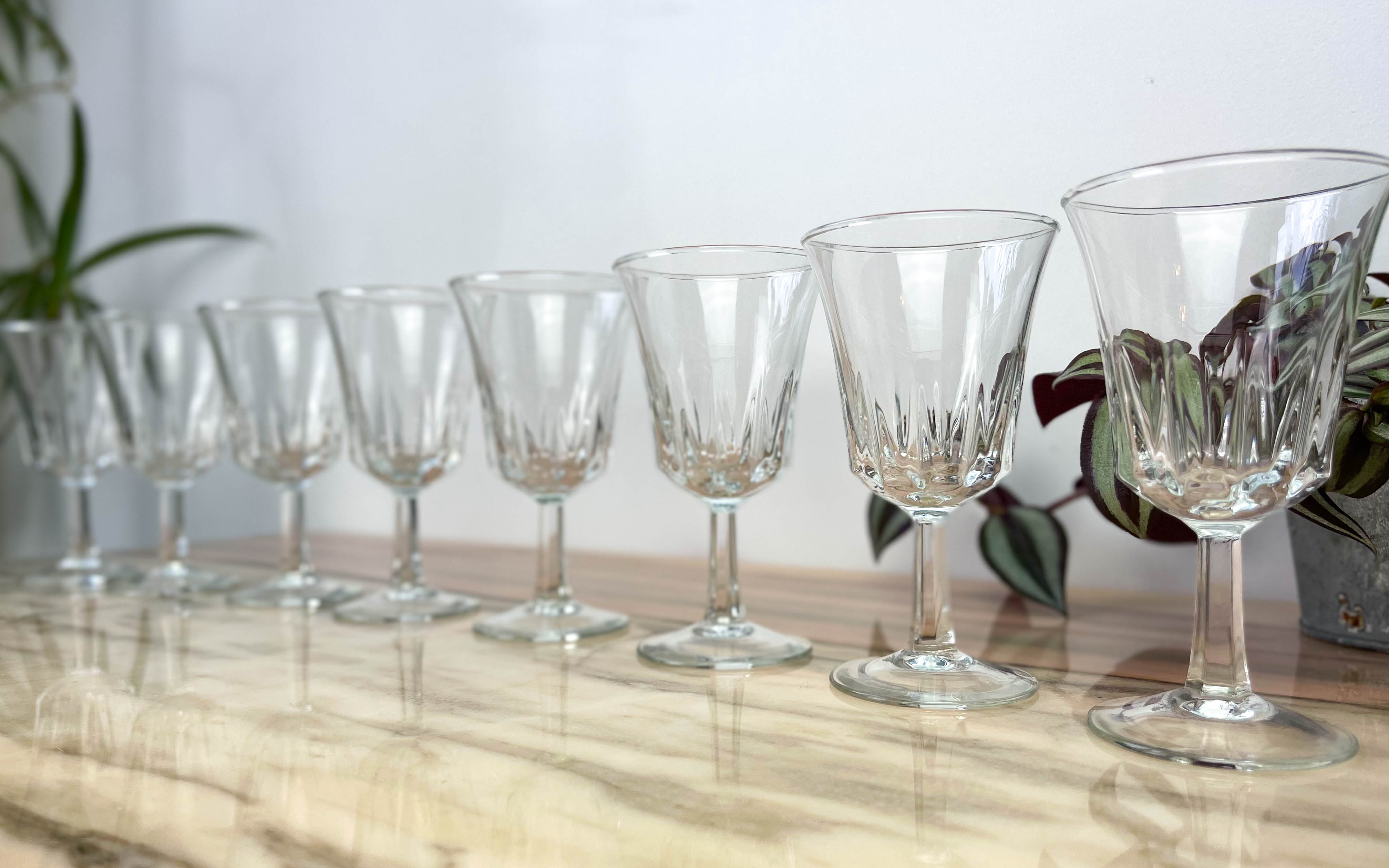Set de 8 verres à vin regence Luminarc années 60