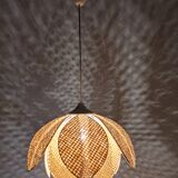 Rattan lotus flower suspension from the 60s/70s