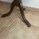 Small furniture side table pedestal table 3 drawers top leather lion's paw in bronze