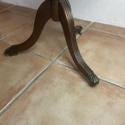 Small furniture side table pedestal table 3 drawers top leather lion's paw in bronze