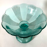 Coupe sur pied en verre vert