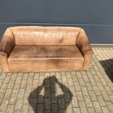 3-seater De Sede sofa in 5mm NECK Buffalo leather, Cognac color