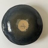 Large handmade spinning top vase in glazed ceramic and signed circa 1950