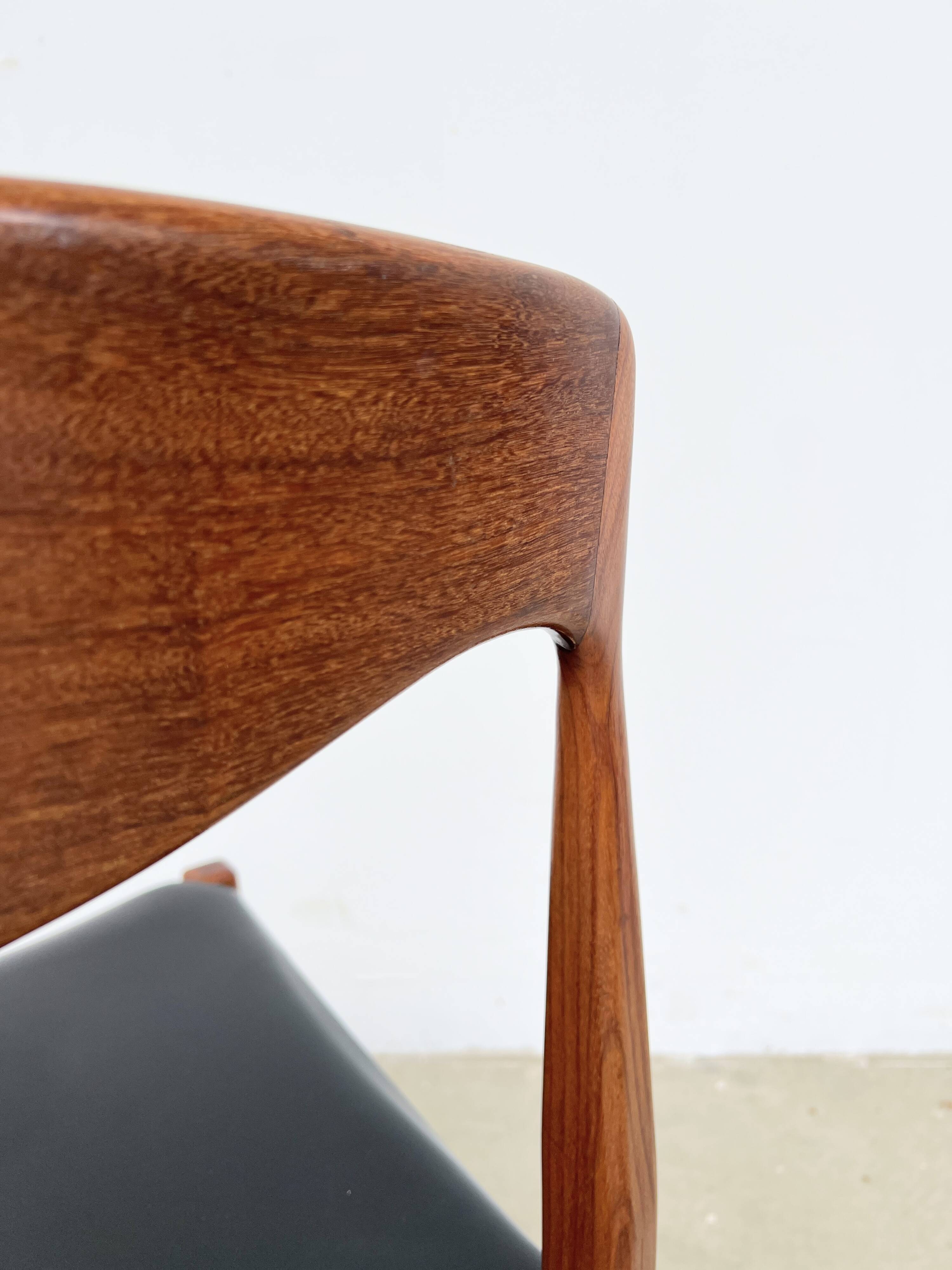 Scandinavian teak and leatherette chair