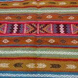 Multicolored Berber kilim rugs in pure wool