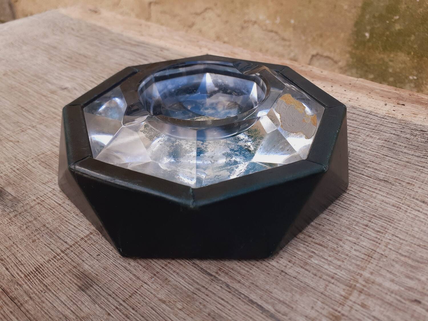 Ashtray Le Tanneur and crystal Val St Lambert