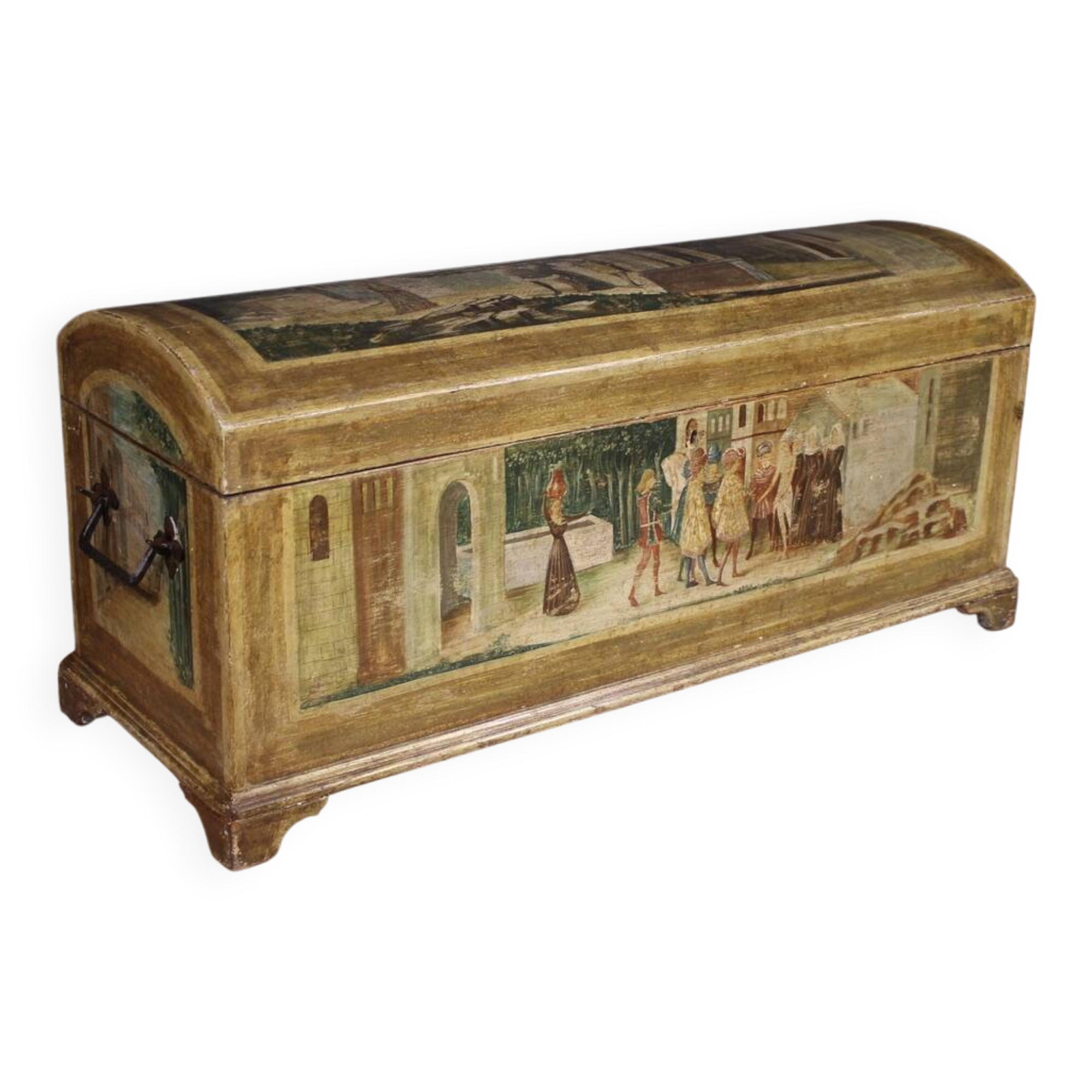 Coffre italien peint du 20e siècle