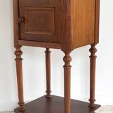 Antique bedside table in wood and marble