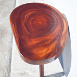 Wood coffee table, tripod table, thick wood table, living room table, brutalist, design, furniture