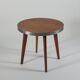 Vintage metal and teak side table from the 1950s.