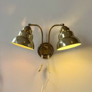 Applique vintage double en laiton, Suède, 1970