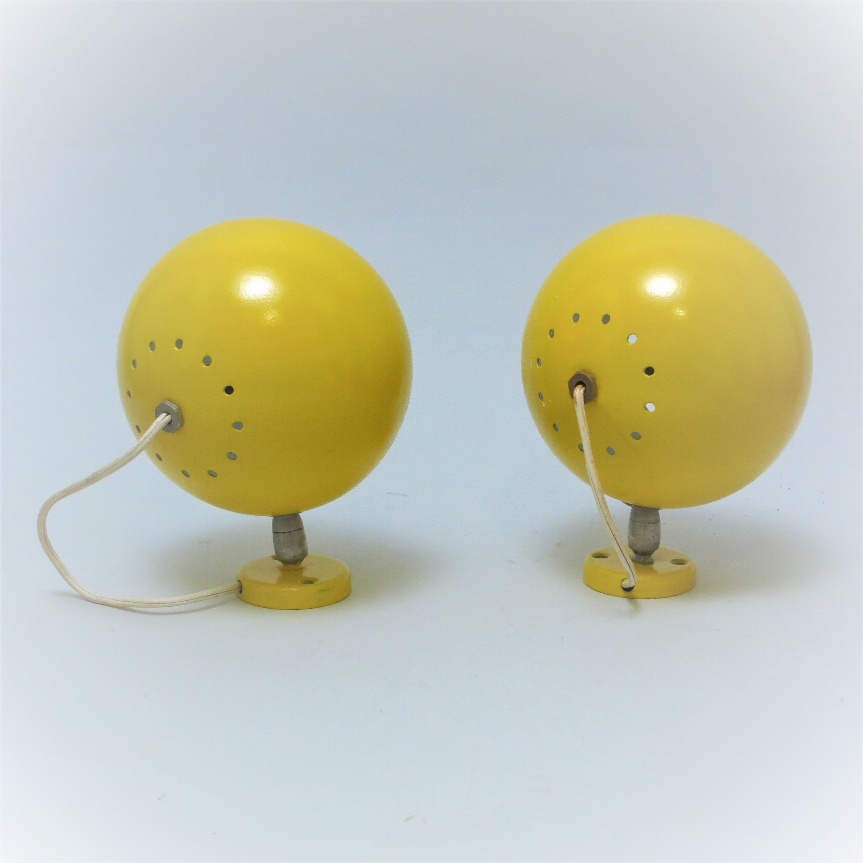 Pair of ball sconces 70s