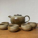 Enamelled stoneware tea set