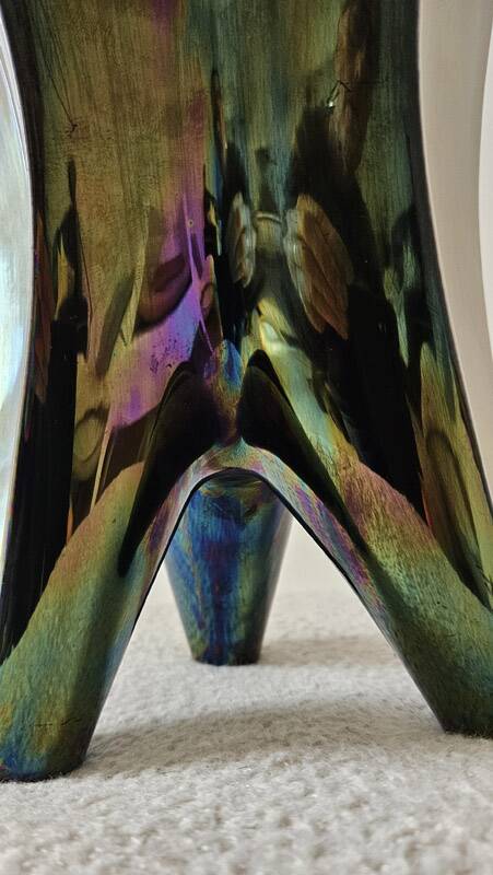 Sculptural tripod vase Verceram – Iridescent glazed ceramic – 1950s–60s