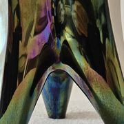 Vase sculptural tripode Verceram – Céramique émaillée irisée – Années 50–60