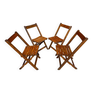 4 Chaises terrasse bistrot brasserie pliantes anciennes