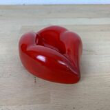 Empty pocket ashtray mouth ceramic red pop