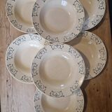7 old iron earth soup plates