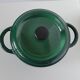 Round green enamelled cast iron casserole Nomar Staub vintage