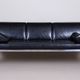 Restored black bauhaus sofa, high-quality leather, chrome-plated steel, 1930s