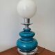 Vintage turquoise blue crackled glazed ceramic lamp – base ch
