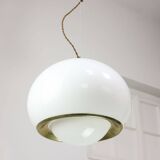 Rare White & Golden Bud Lamp by Luigi Massoni for Guzzini, 1960s