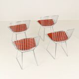 Set of four Model 420C dining chairs designed by Harry Bertoia for Knoll International, USA, 1960s