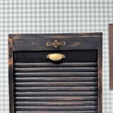 Black patinated curtain filing cabinet