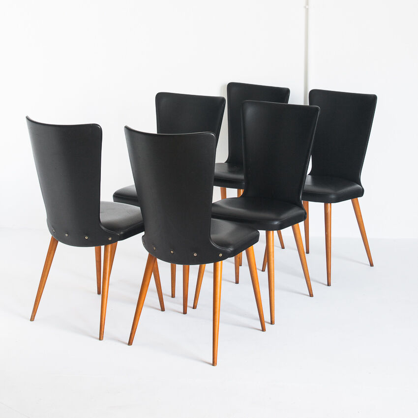 Set of 6 vintage chairs, France 1960