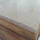 Vintage oak chest of drawers, a travertine plate laid for tray.