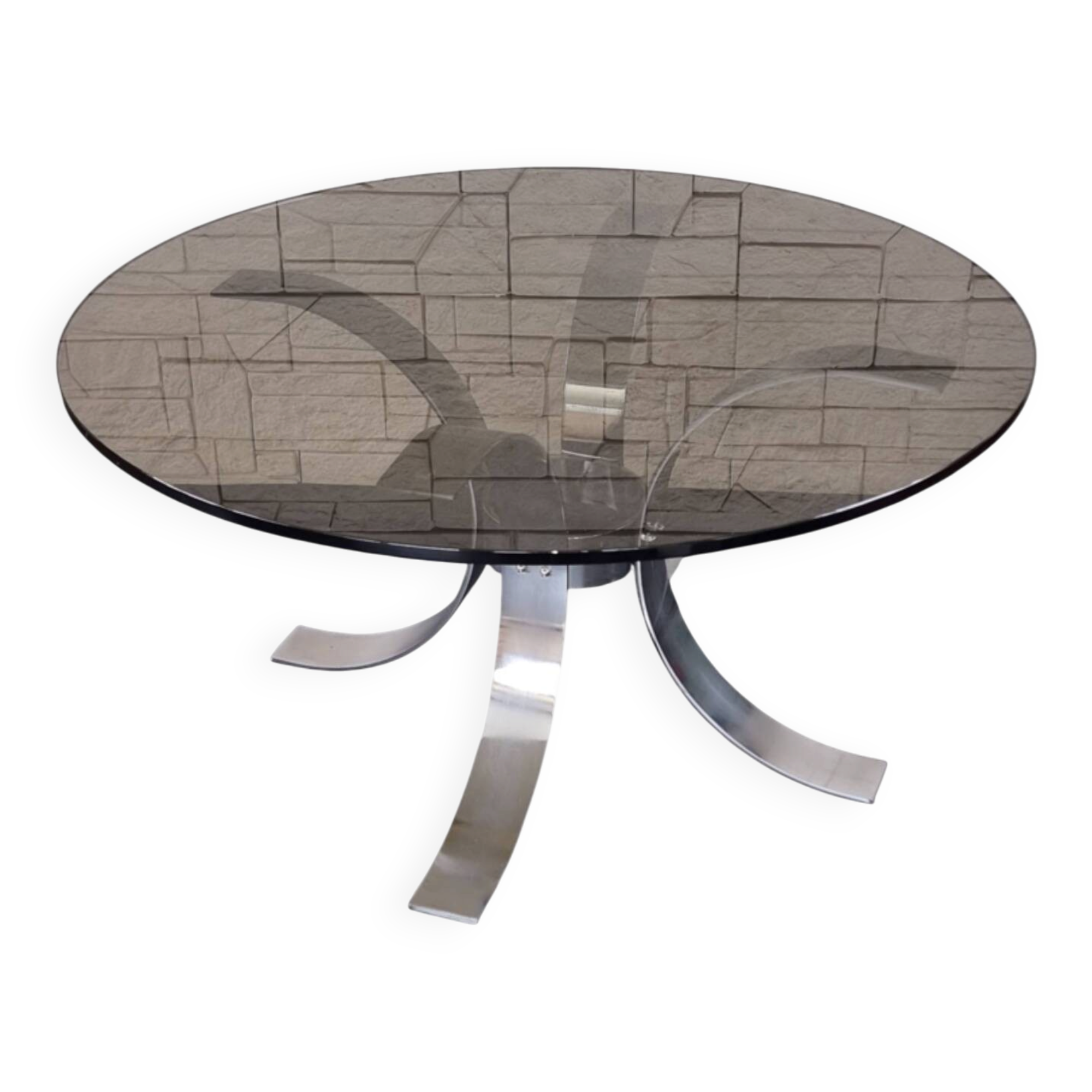 Smoked glass coffee table 1970