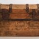 Large antique washed wooden trunk (c.1900) #66