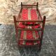 Old bunk bed doll wood + mattresses & cushions vintage fabric