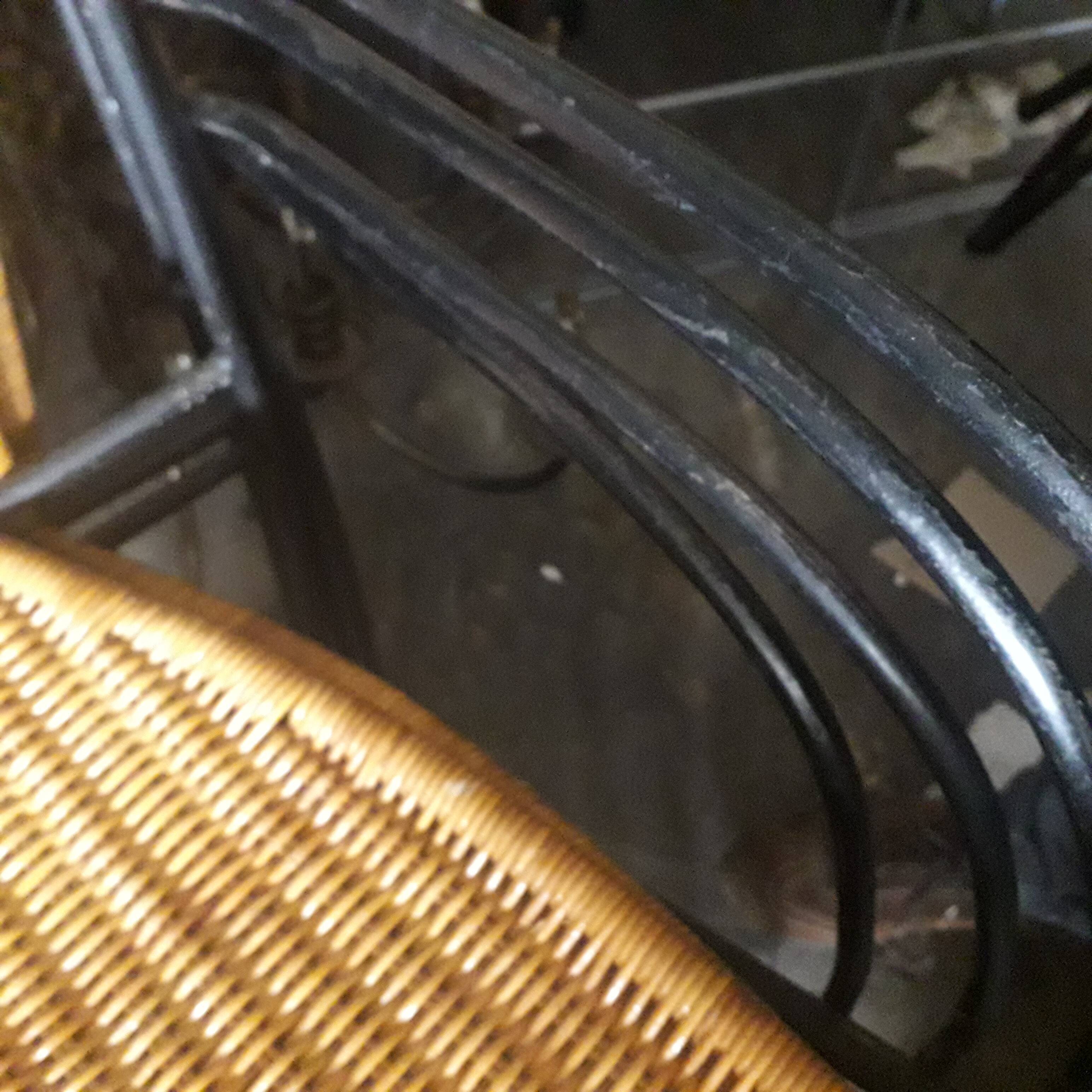 4 armrests wrought iron rattan