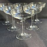 6 Champagne glasses – Cut crystal