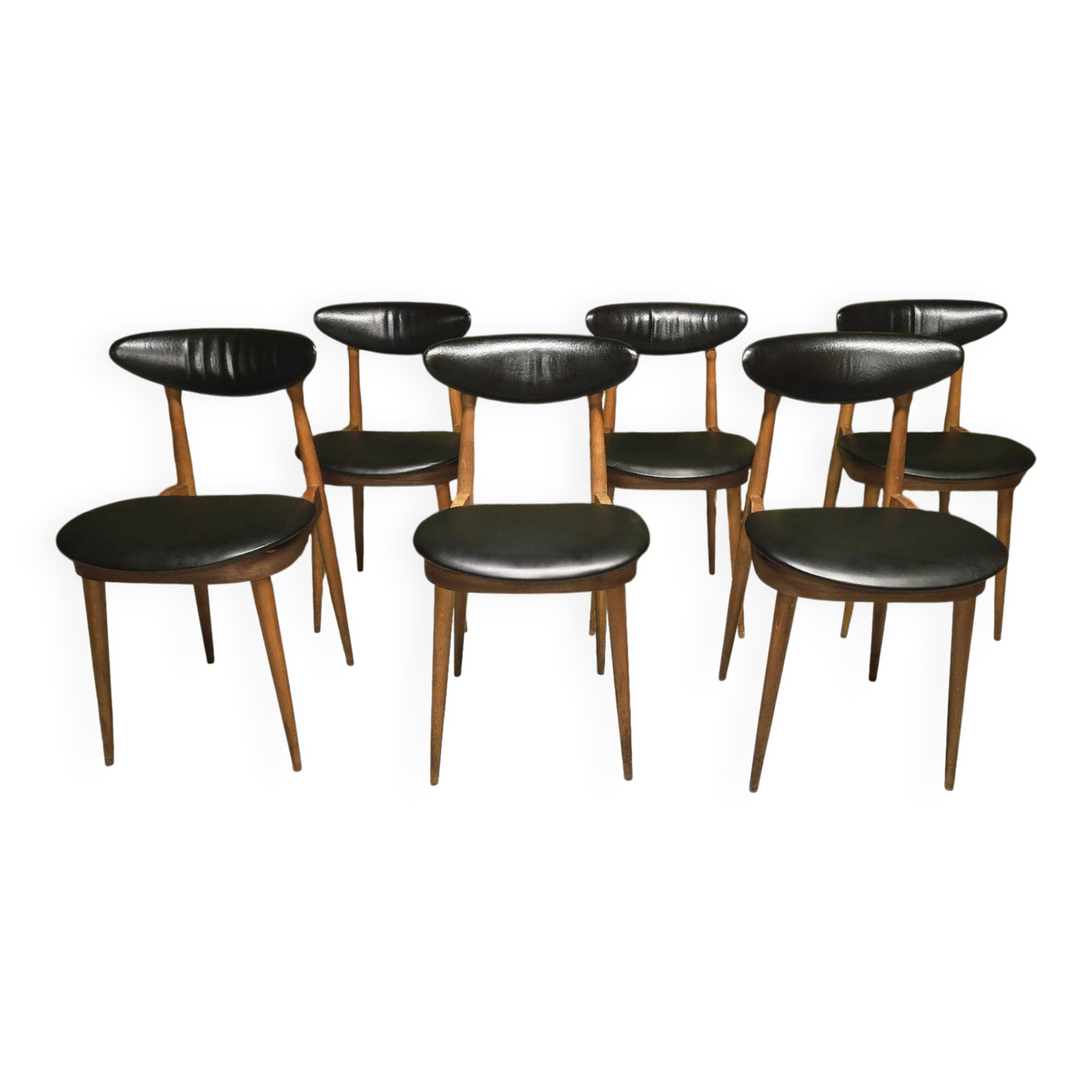 6 Vintage Unicorn Baumann Chairs 1960