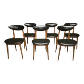 6 Chaises vintage  Licorne  Baumann 1960"