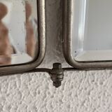 Miroir vintage 1930 triptyque barbier cristal biseauté- 25 x 58 cm