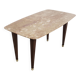 Rectangular Beech Coffee Table by Paolo Buffa with a Pink Travertine Top