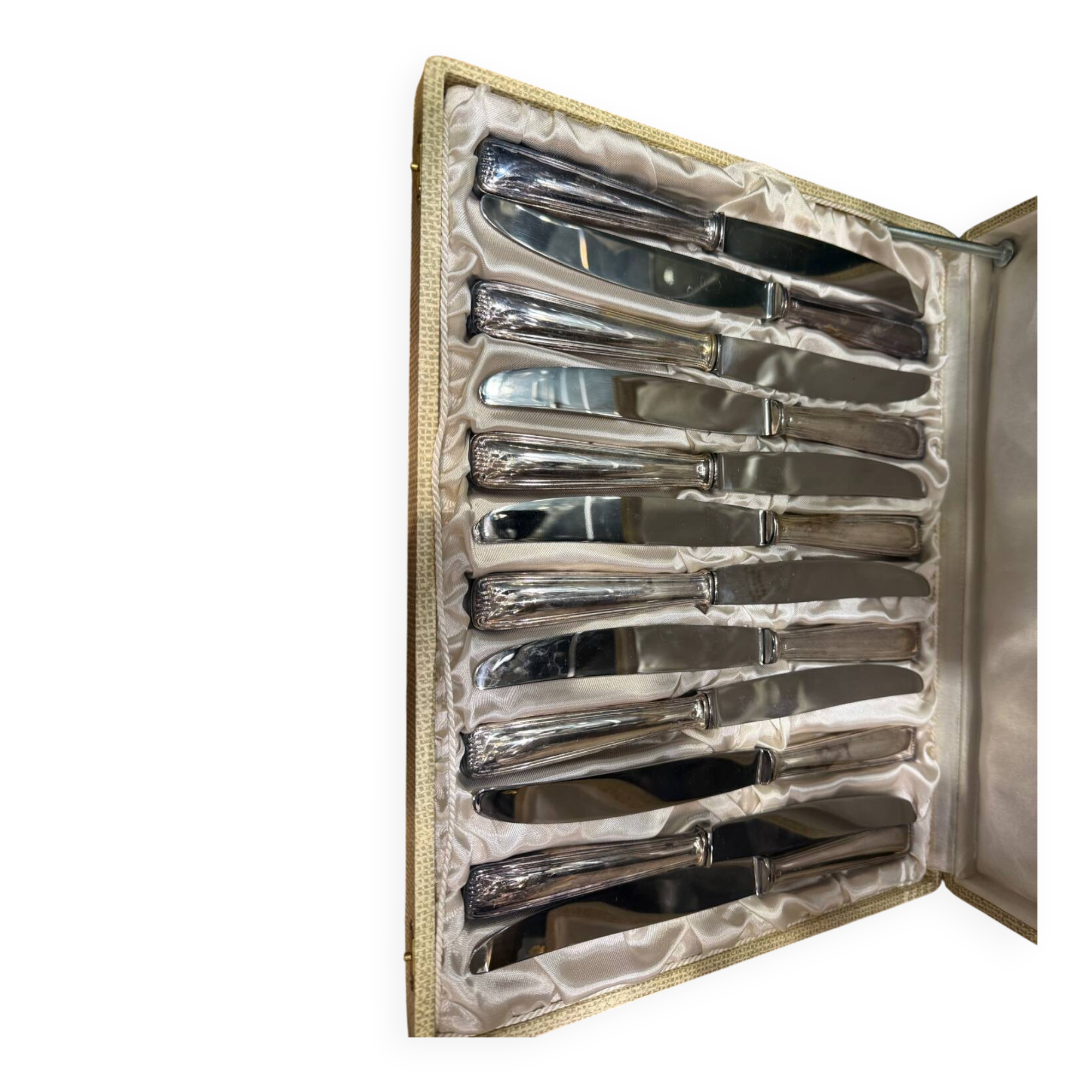 Box of 12 silver-plated knives