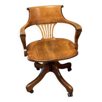 Chaise de bureau en chêne antique