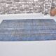 Tapis Oushak anatolien bleu noué à la main