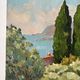 Mediterranean coastal scene, oil on canvas signed
