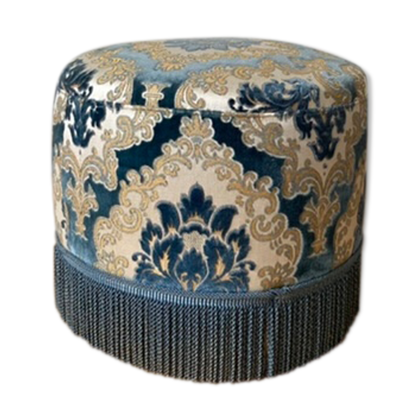 Ottoman in blue velvet