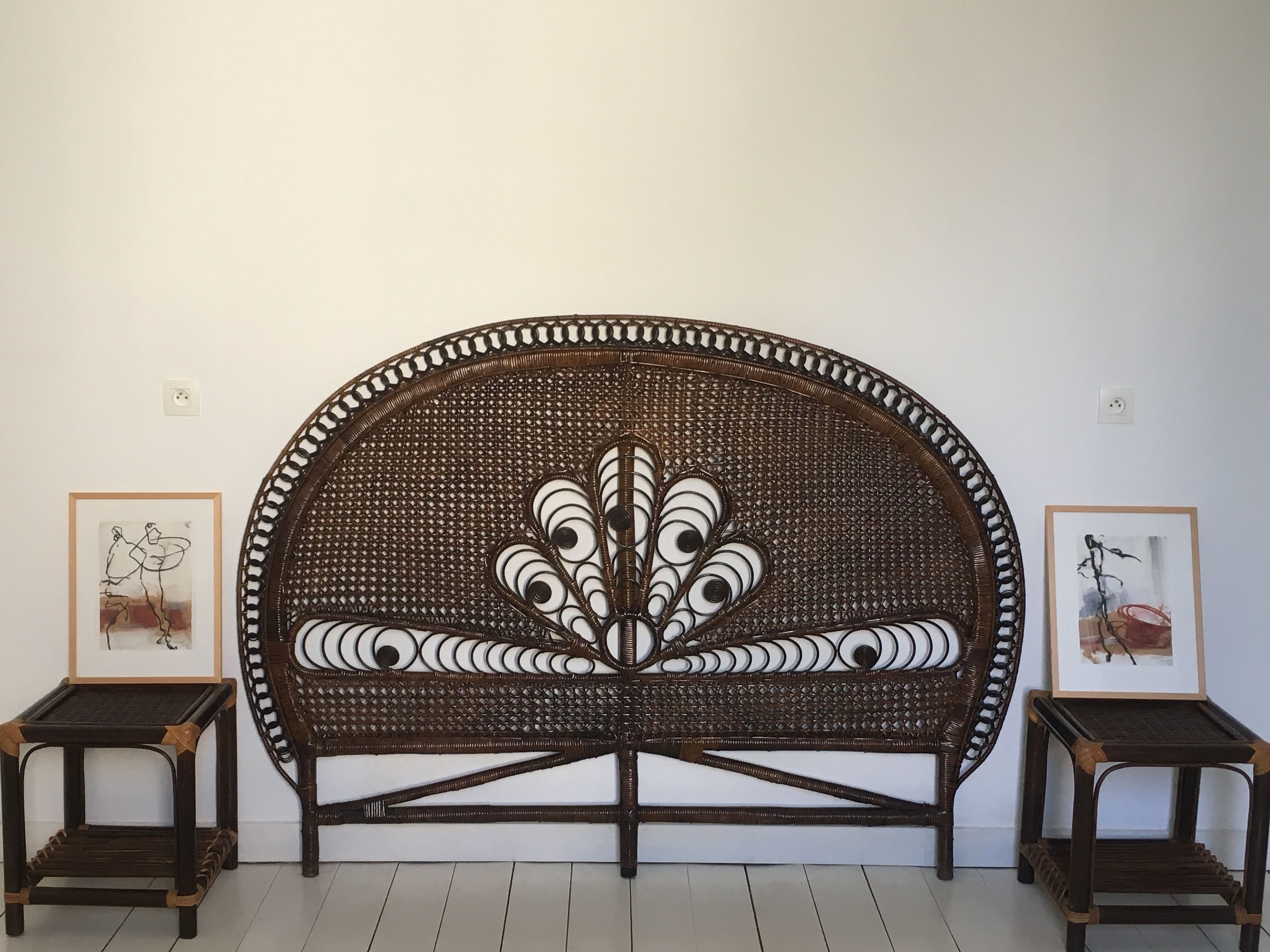 Bohemian headof in peacock rattan