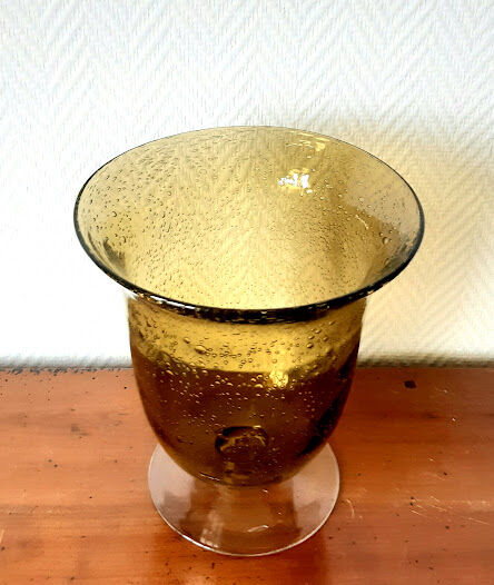 Biot bubbled glass vase