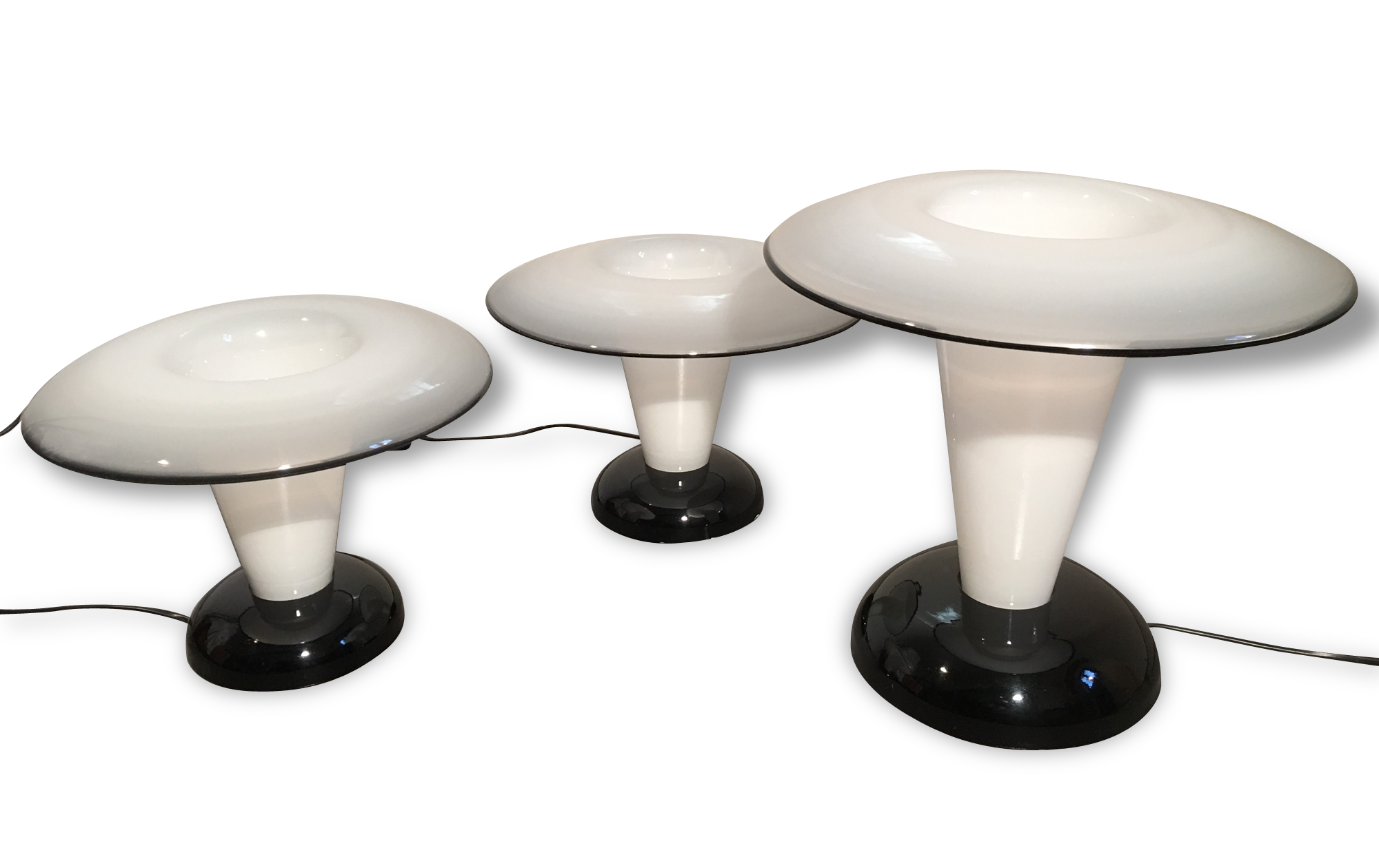 A set of 3 Murano Glass Table lamp Mushroom