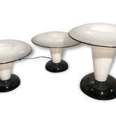 A set of 3 Murano Glass Mushroom Table Lamps